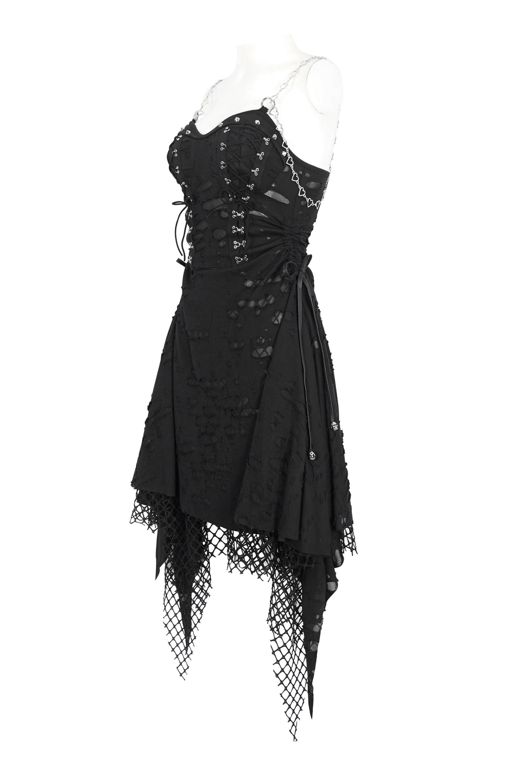 Women's Lace Chains Dress with Asymmetrical Hem - image 4