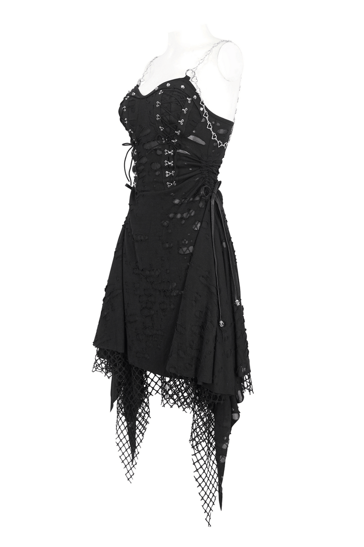 Women's Lace Chains Dress with Asymmetrical Hem - image 4