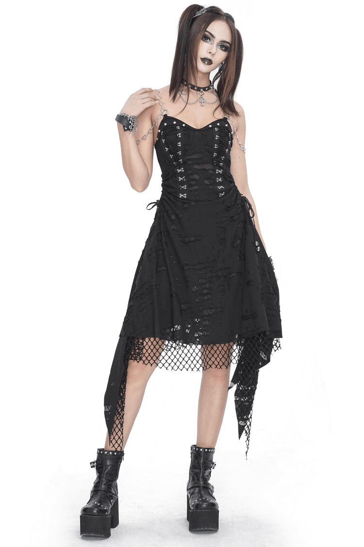Women's Lace Chains Dress with Asymmetrical Hem - image 1