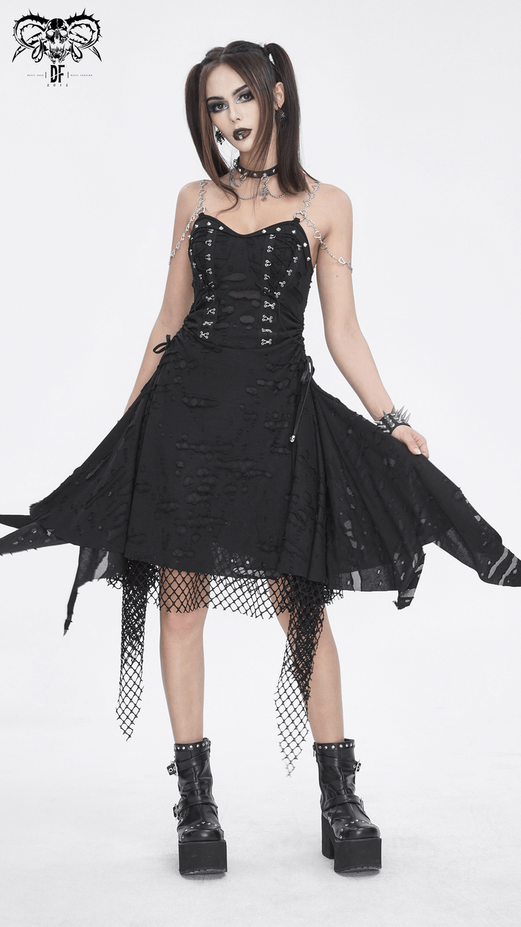 Women's Lace Chains Dress with Asymmetrical Hem - image 17