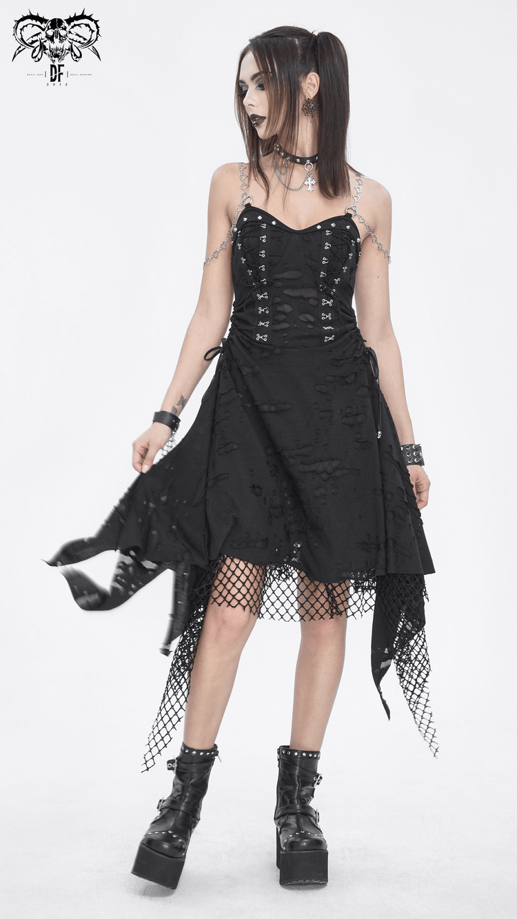 Women's Lace Chains Dress with Asymmetrical Hem - image 18