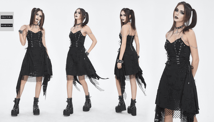 Women's Lace Chains Dress with Asymmetrical Hem - image 19