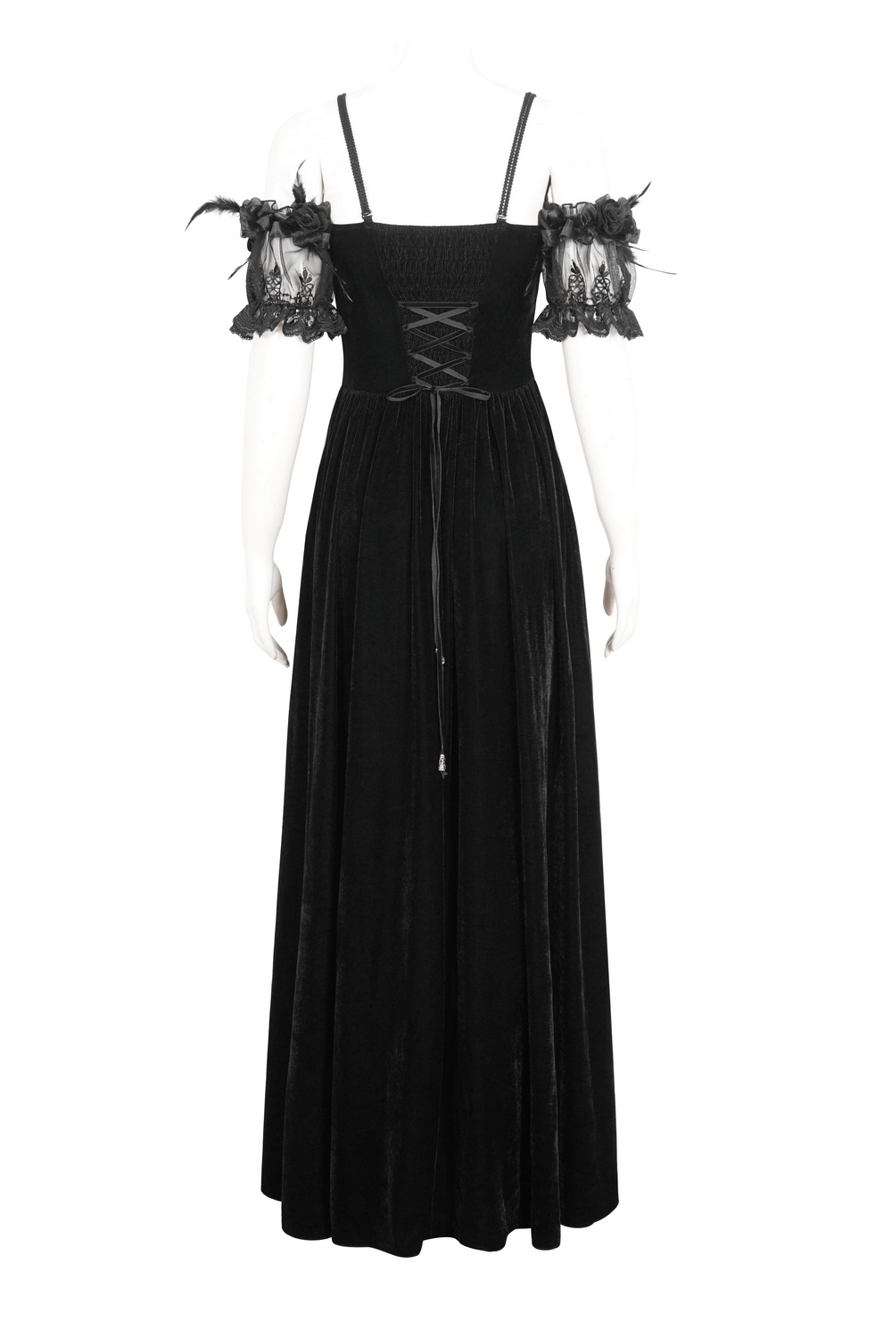 Women's Lace Gorgeous Dress with Feather Short Sleeves - image 5