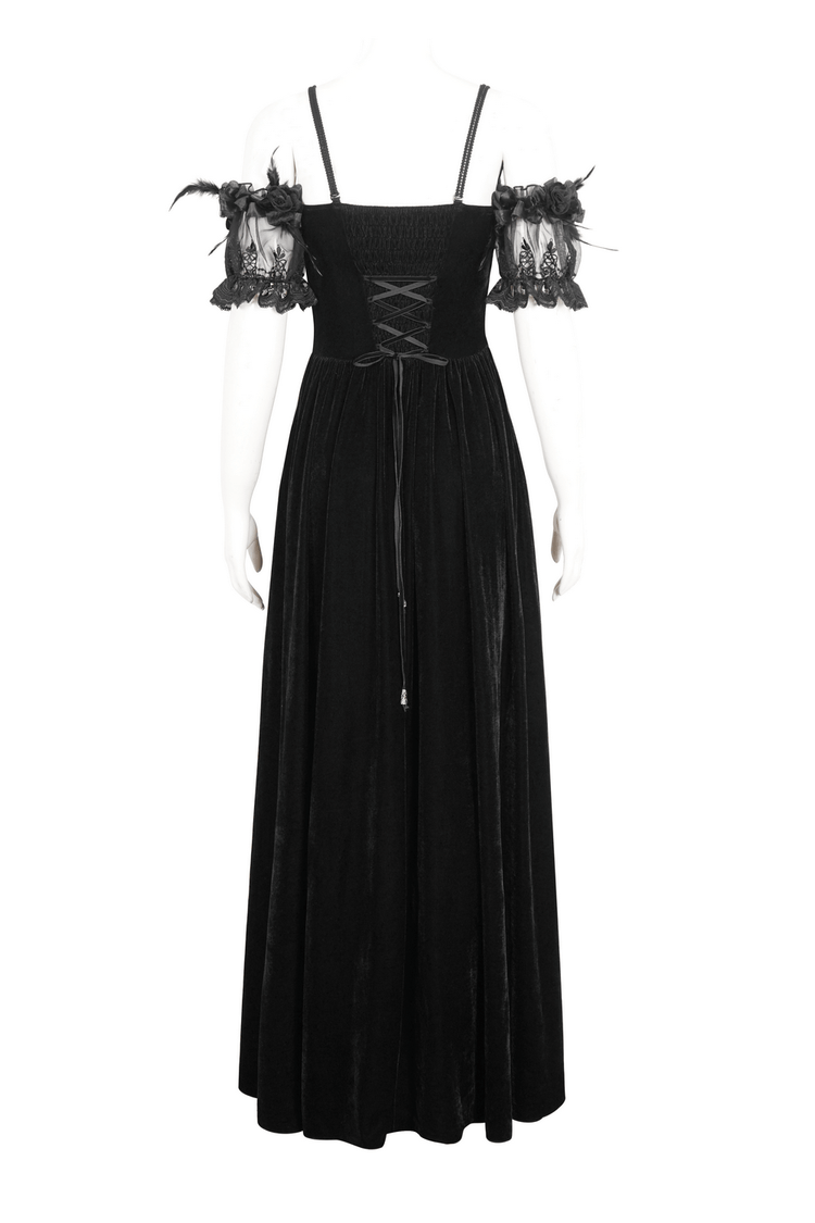 Women's Lace Gorgeous Dress with Feather Short Sleeves - image 5