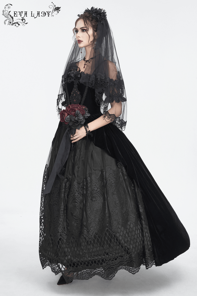 Women's Lace Gorgeous Dress with Feather Short Sleeves - image 18
