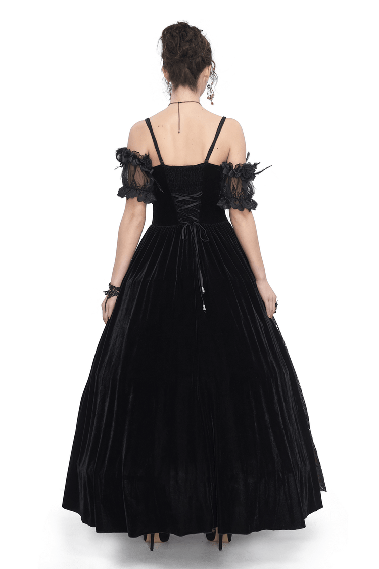Women's Lace Gorgeous Dress with Feather Short Sleeves - image 2