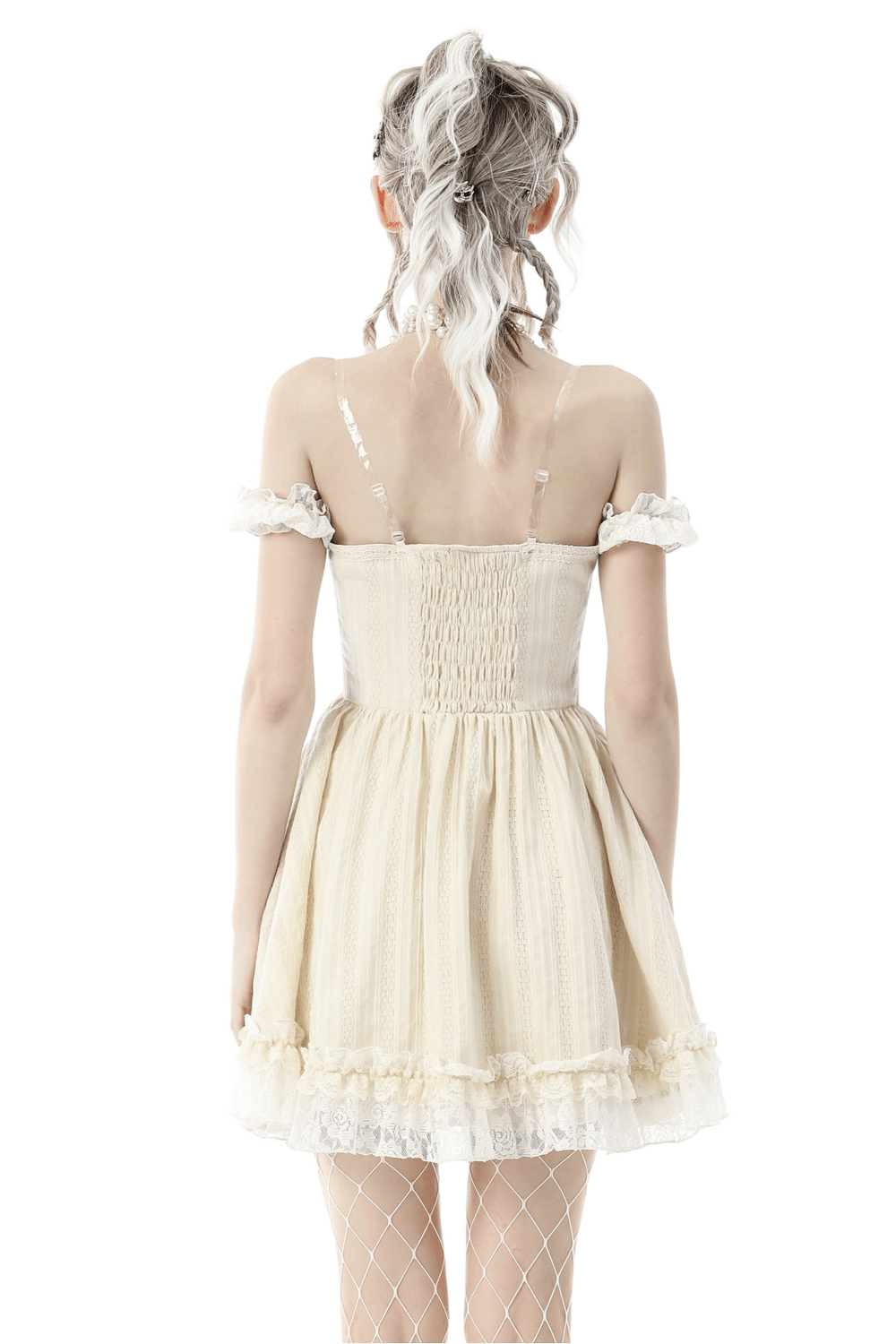 Women's Lace Mini Dress: Ruffled Layers And Floral Detail - image 2