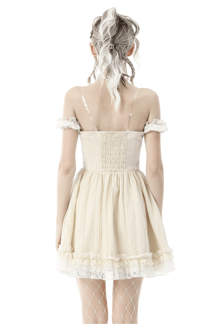 Women's Lace Mini Dress: Ruffled Layers And Floral Detail - image 2