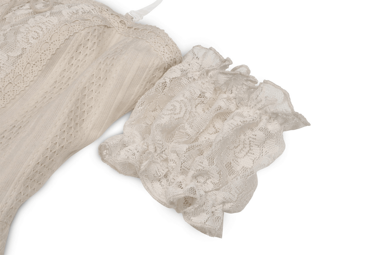 Women's Lace Mini Dress: Ruffled Layers And Floral Detail - image 8