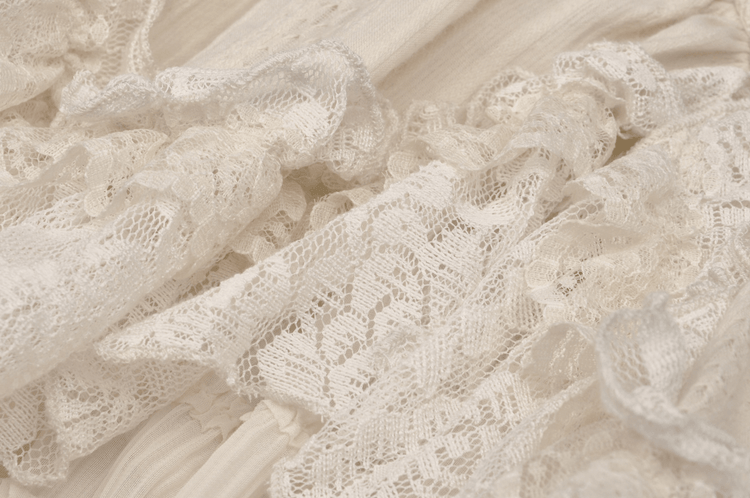 Women's Lace Mini Dress: Ruffled Layers And Floral Detail - image 10