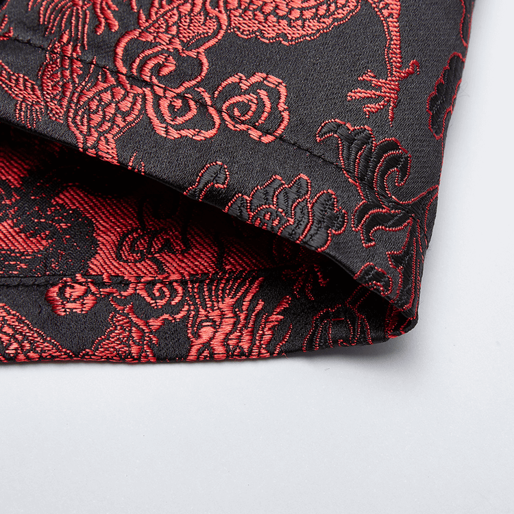 Women's Red Dragon Pattern Jacquard Cybernetic Dress - image 10