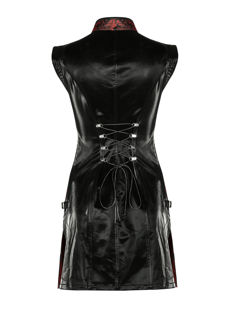 Women's Red Dragon Pattern Jacquard Cybernetic Dress - image 6