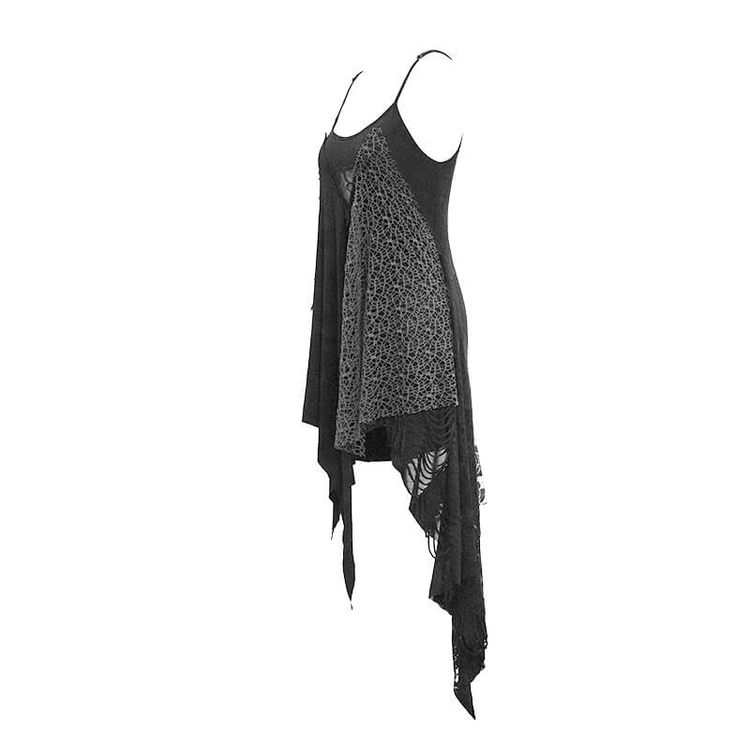 Women's Sexy Asymmetric Spliced Ripped Stripe Dress / Casual Sleeveless Short Dresses - image 5