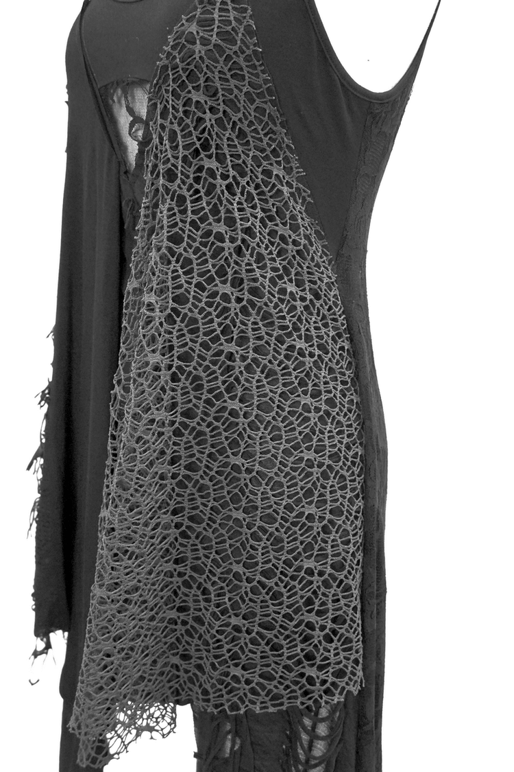 Women's Sexy Asymmetric Spliced Ripped Stripe Dress / Casual Sleeveless Short Dresses - image 9