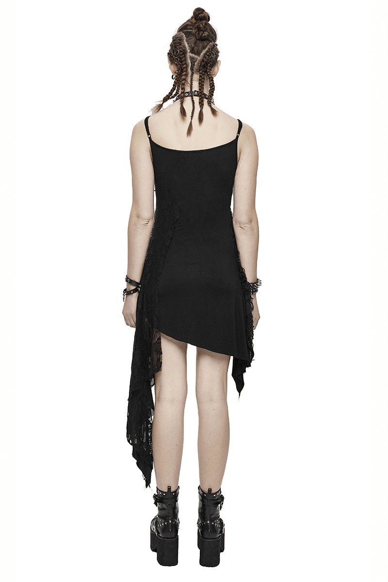 Women's Sexy Asymmetric Spliced Ripped Stripe Dress / Casual Sleeveless Short Dresses - image 2