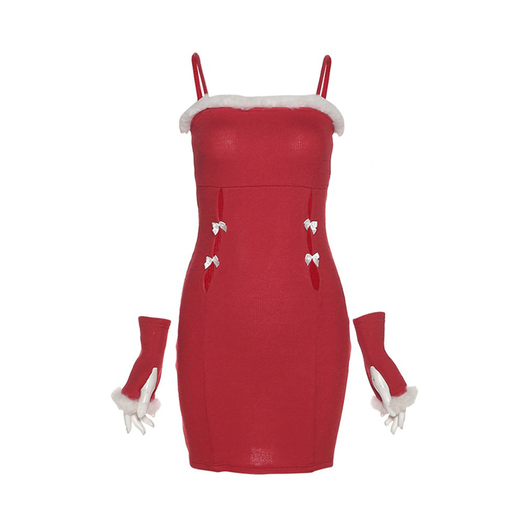 Women's Sexy Short Dress / Females Sleeveless Christmas Dress / Gothic Backless Dress For Girl - image 4