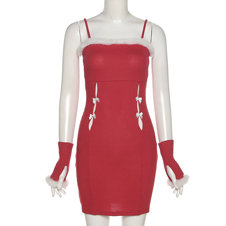 Women's Sexy Short Dress / Females Sleeveless Christmas Dress / Gothic Backless Dress For Girl - image 3