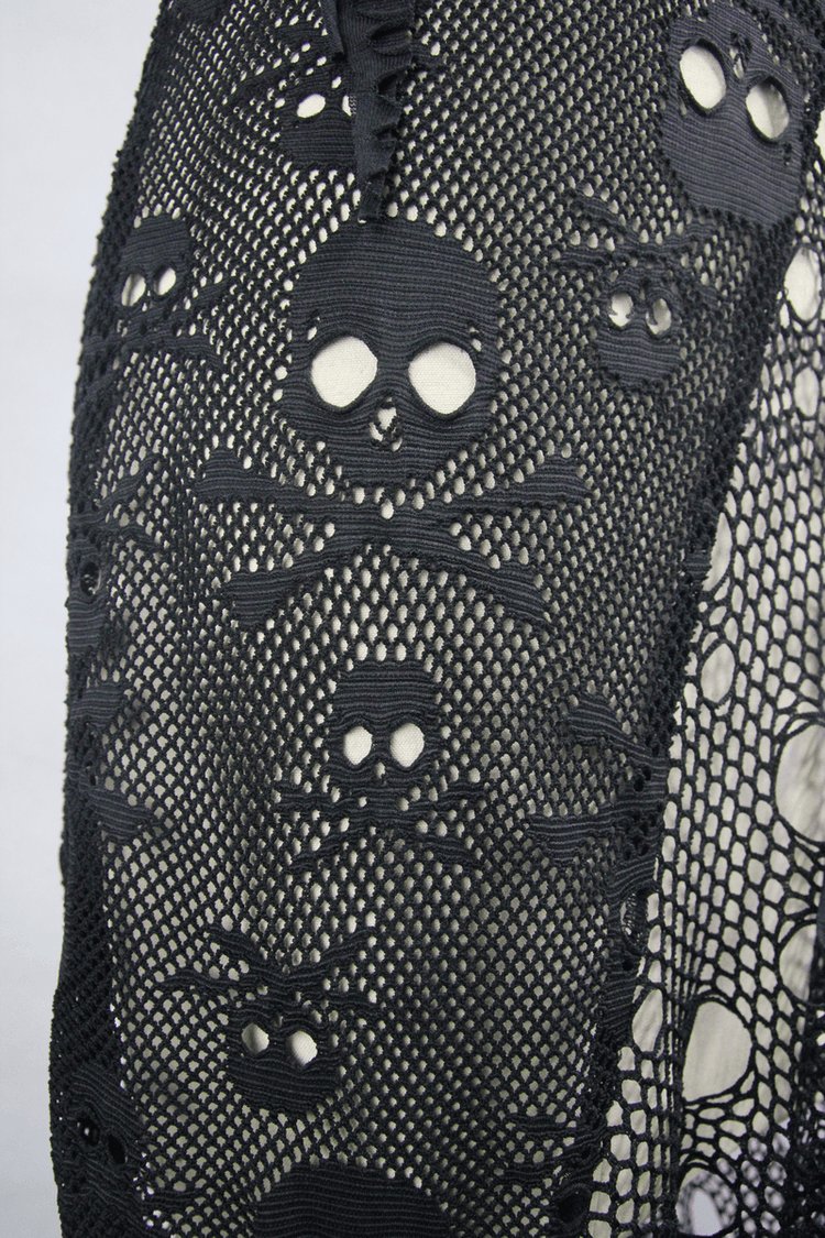 Women's Sleeveless Maxi Dress with Belted / Gothic Style Skull Pattern Long Dress - image 9
