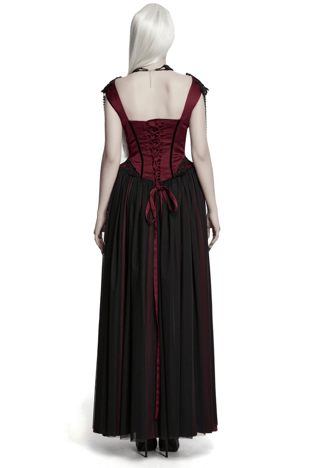 Women's Victorian Gothic Lace and Velvet Dress - image 2