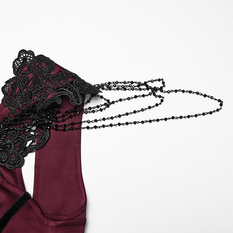 Women's Victorian Gothic Lace and Velvet Dress - image 9