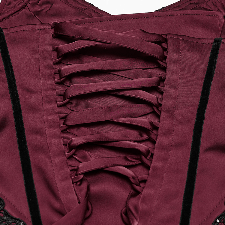 Women's Victorian Gothic Lace and Velvet Dress - image 11