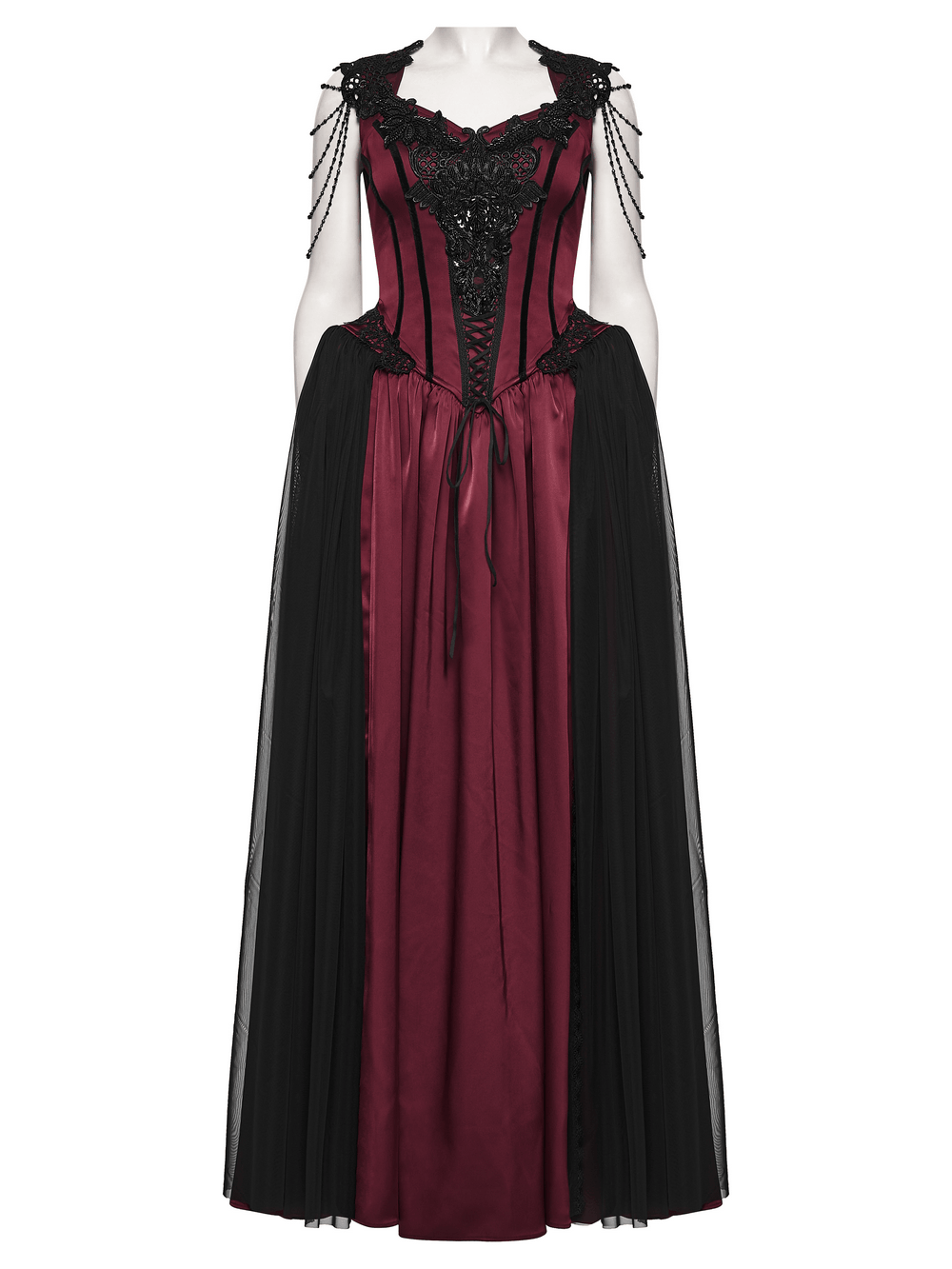 Women's Victorian Gothic Lace and Velvet Dress - image 4