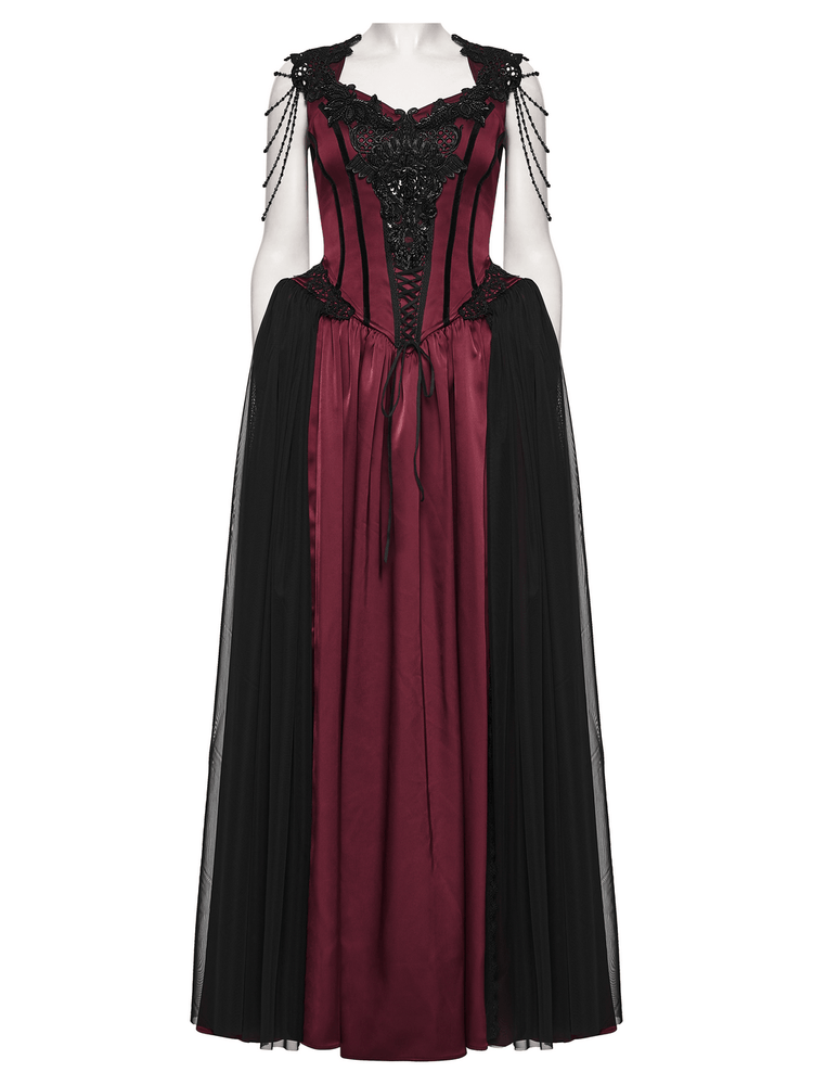 Women's Victorian Gothic Lace and Velvet Dress - image 4