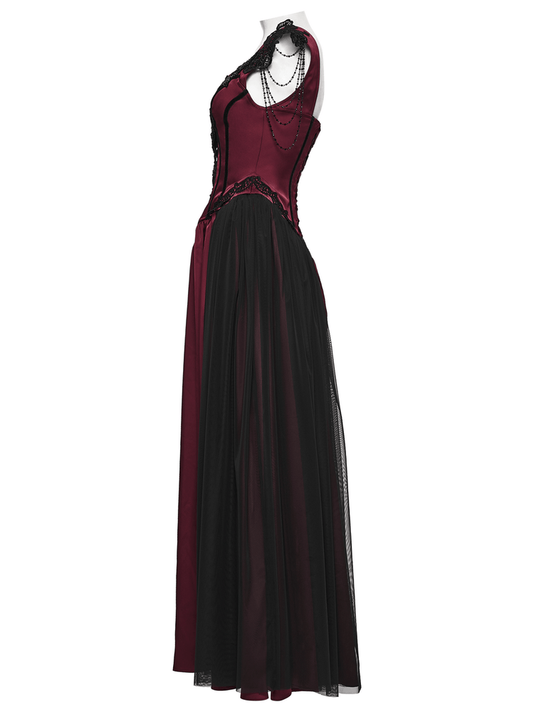 Women's Victorian Gothic Lace and Velvet Dress - image 7