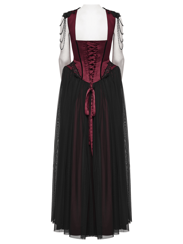 Women's Victorian Gothic Lace and Velvet Dress - image 6