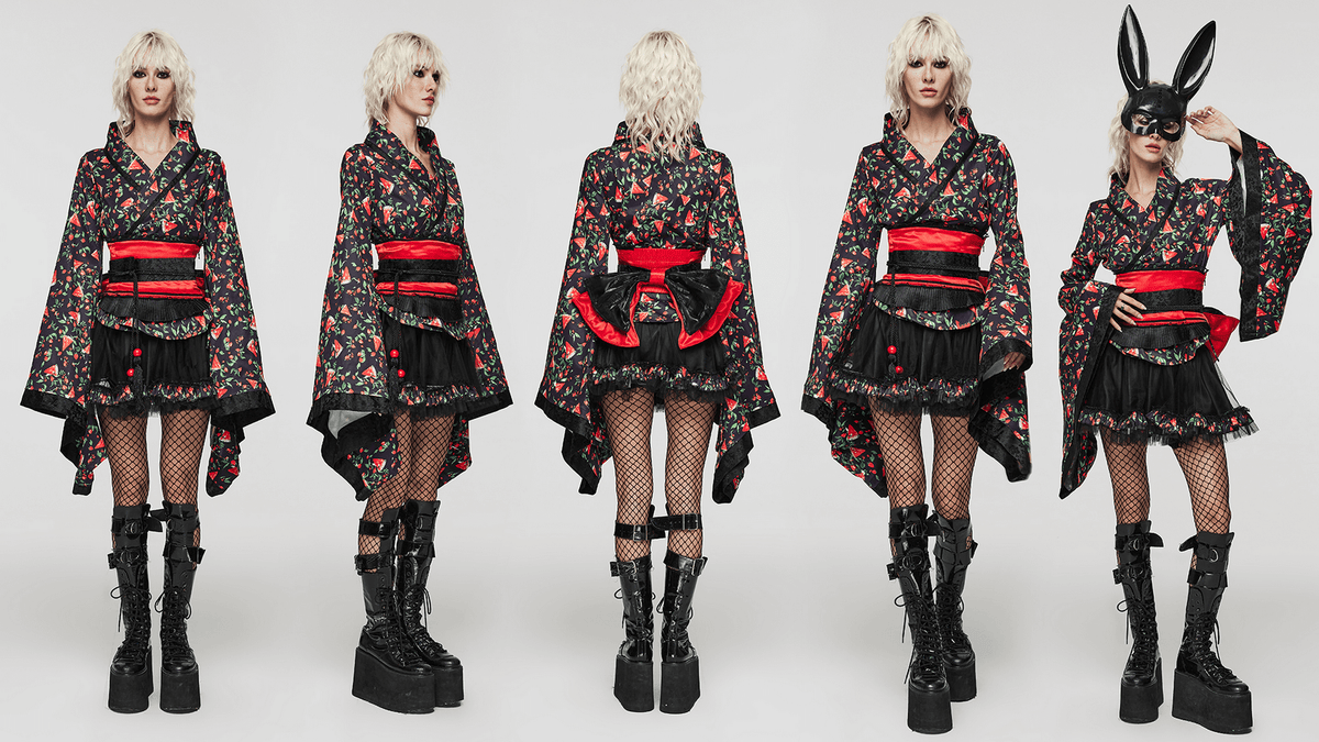 Women's Watermelon Print Kimono Set for Cosplay - image 15