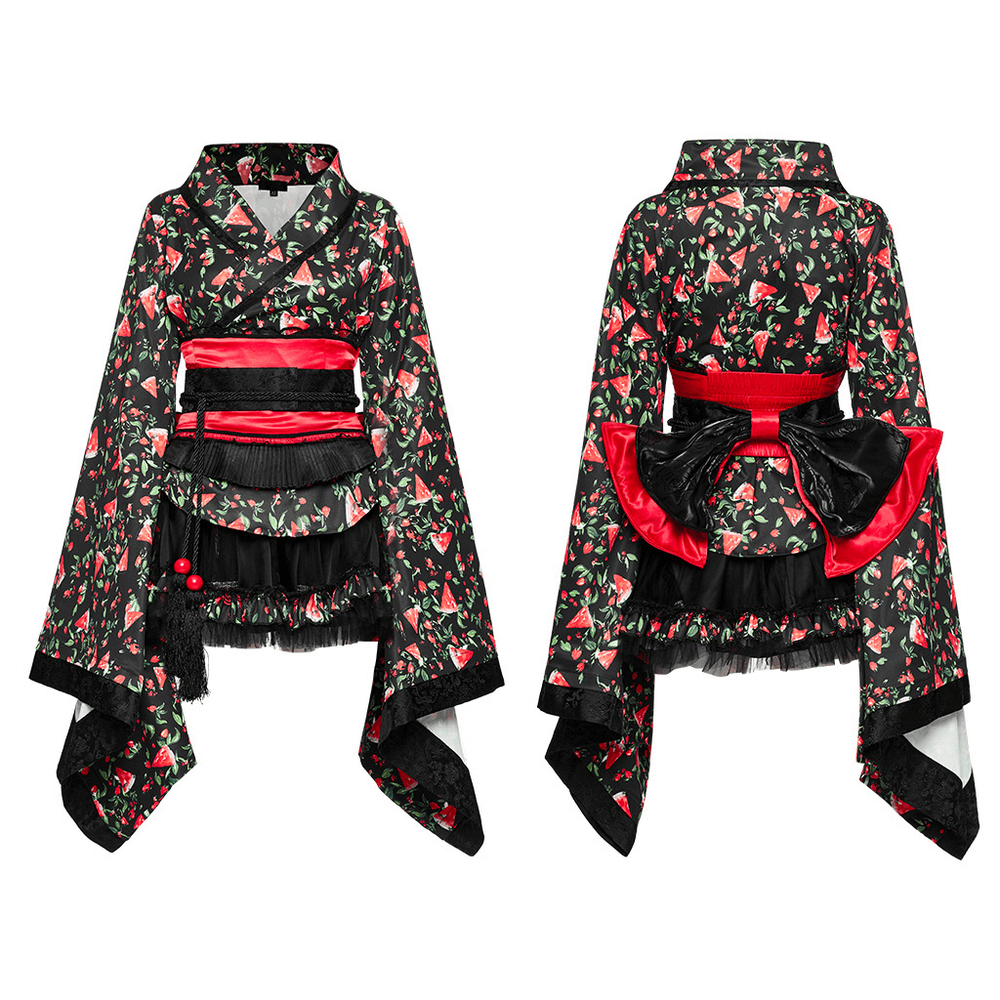 Women's Watermelon Print Kimono Set for Cosplay - image 3