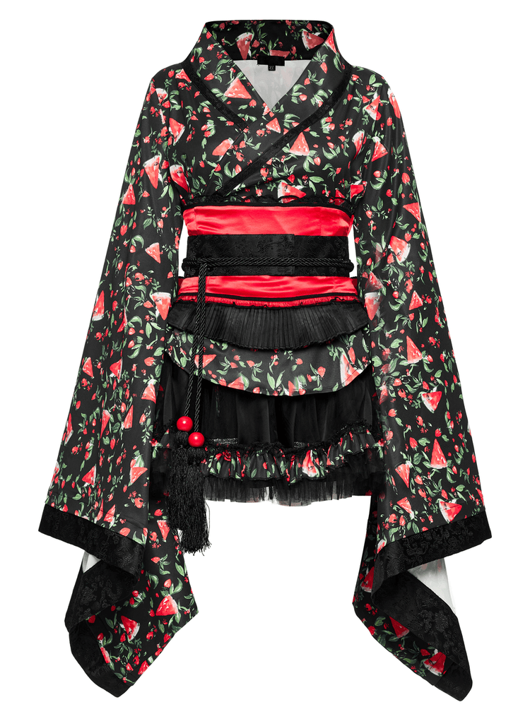 Women's Watermelon Print Kimono Set for Cosplay - image 4